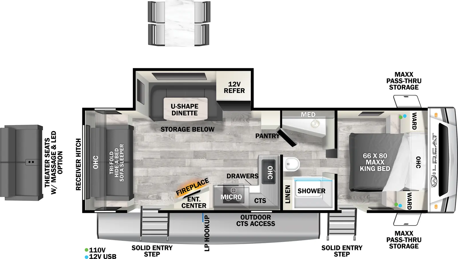 Wildcat Travel Trailers 263RSX - ONE Floorplan